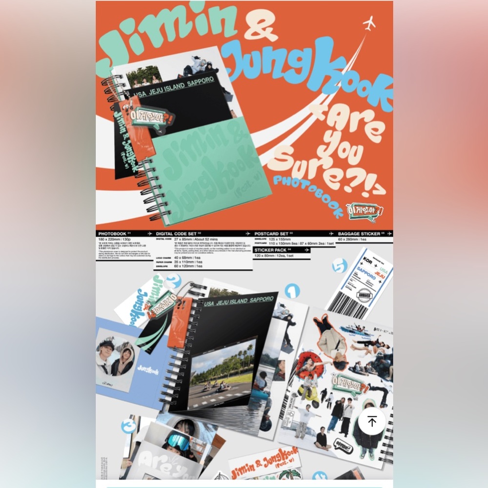 Jimin × Jung Kook “Are You Sure?!” Photobook – Official | Like New, Never Used